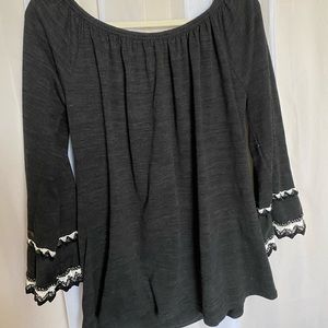 Off the shoulder lacy black top